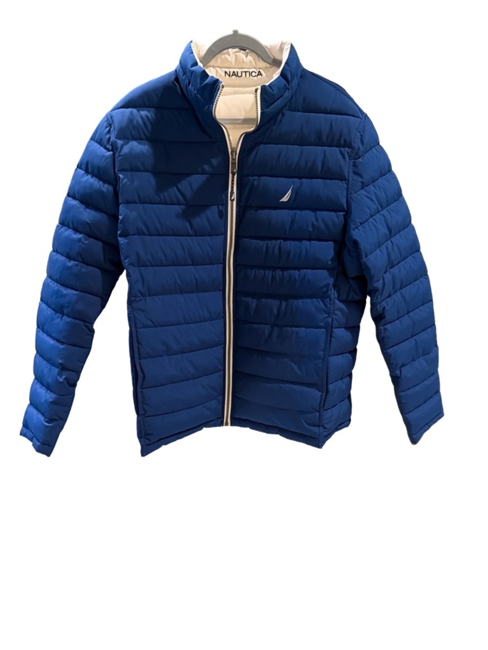 Nautica Blue Lightweight Puffer Jacket (Navy/White) Full Zip